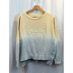 Tribal Jeans, Blue & Yellow Ombre‎ Women's 'Beach' Sweater, Size L